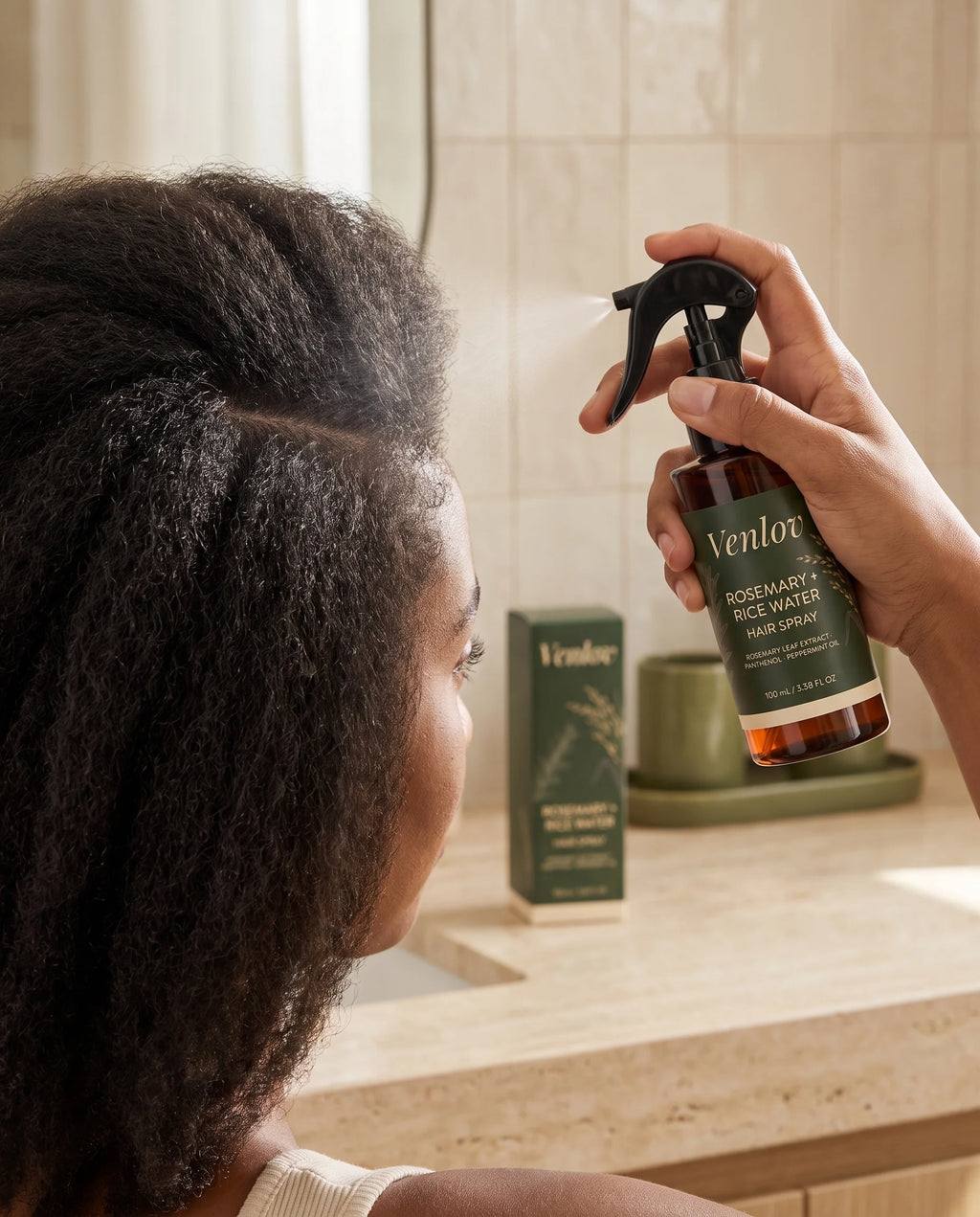 Venlov Root Ritual Rosemary Water + Rice Water Scalp & Hair Mist+